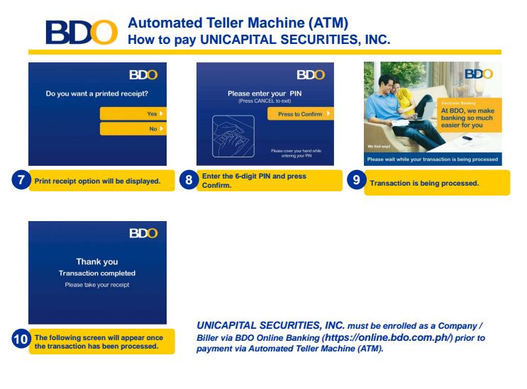 How to Fund your account at ATM BDO infographic image - online trade stocks with UTrade PH