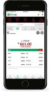 utrade mobile app stock market graph - online trading app